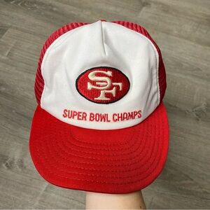VTG 80s San Francisco 49ers Superbowl Champs Trucker Hat Snapback SF